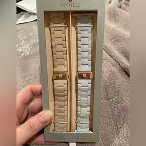 2-Pack: Michele Silicone-Wrapped Stainless Steel Bands For Apple Watch